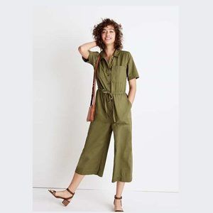 Madewell Wide-Leg Utility Jumpsuit Olive Green Size 0.